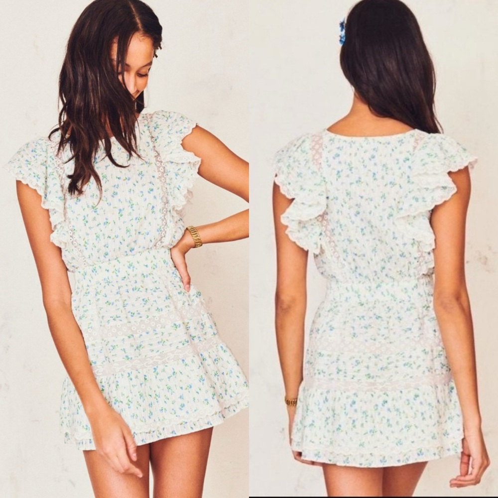 LoveShackFancy Roberta Dress in Bonnet Blue